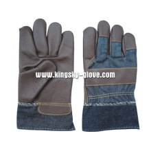 Dark Color Full Palm Furniture Leather Work Glove-4028